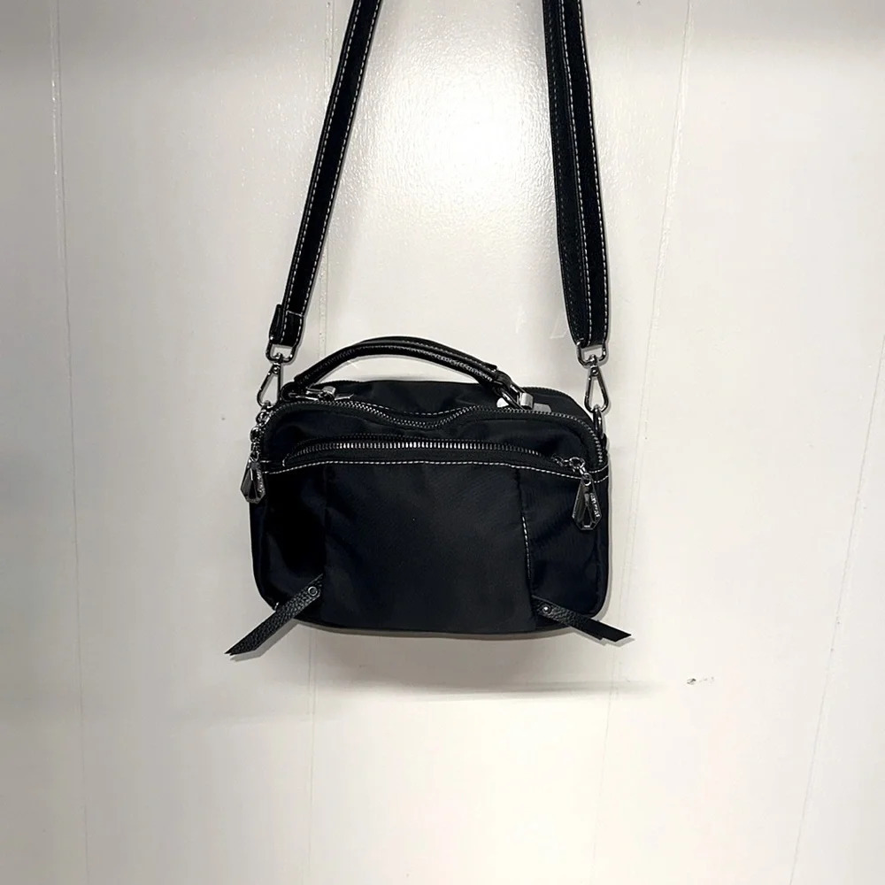 Nylon-Leather Crossbody Bag Unisex Great for Travel